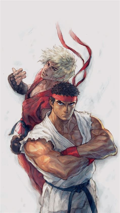 Anime Street Fighters Ryu Ken Art Illust Android Wallpaper Android Hd