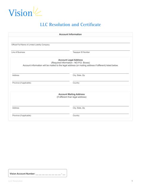 Llc Resolution Template Fill Online Printable Fillable Blank