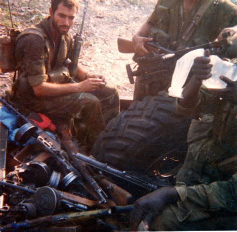 Rhodesian Soldiers With A Large Haul Of Captured Weapons