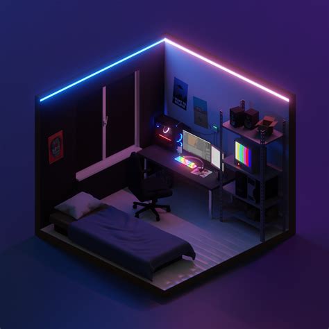 Isometric Gaming Room 1 3d Models In Bedroom 3dexport
