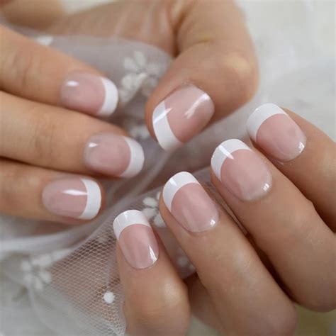 Classic French Mani Short Press On Nails White Tip Baby Boomer Etsy