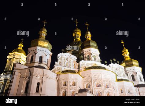 Dormition Cathedral In Kyiv Pechersk Lavra At Night Stock Photo Alamy