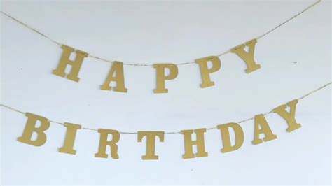 Gold Glitter Paper Letter Banner Happy Birthday Banner For Party Buy