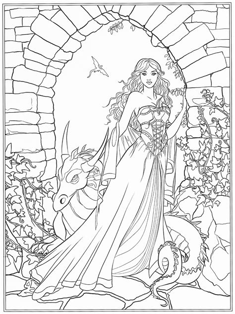 coloring pages fantasy adults goddess adult angel printable print drawing sheets books fairy