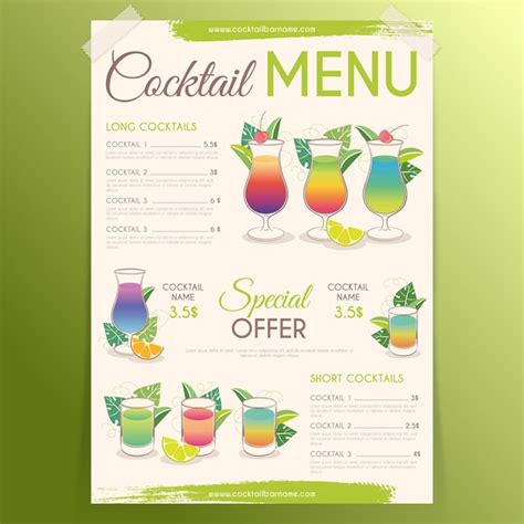 Cocktail Menu Free Template Free Templates Printable