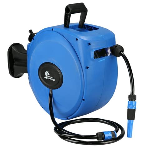 Palm Springs 65ft Wall Mounted Garden Hose Reel Full Swivel And Quick