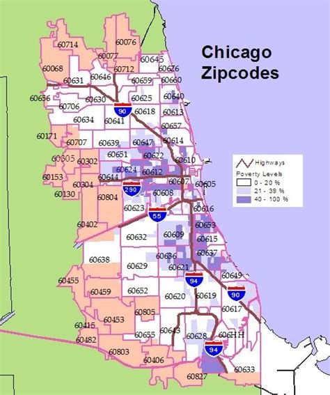 Chicago Area Zip Code Map