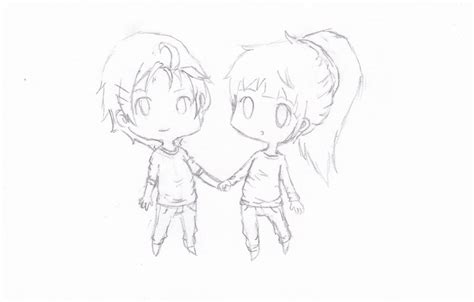 Chibi Couple Anime Outline Chibi Outline Picture By Puppydog10