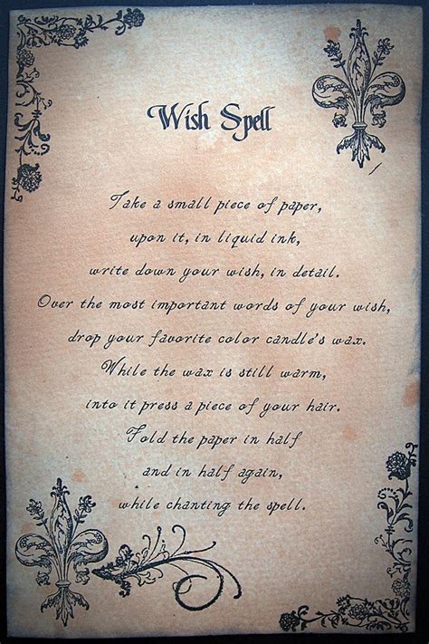 Magick Spells Wish Spell Spells Witchcraft Book Of Shadows Luck