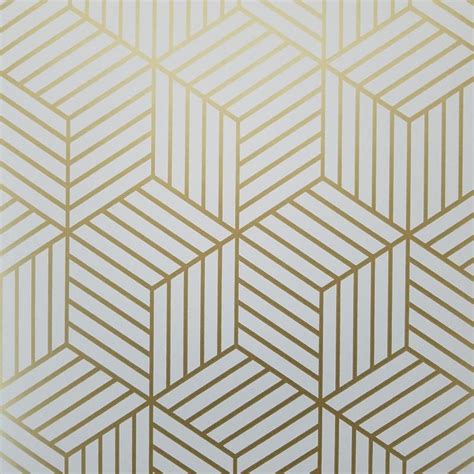 Geometric Gold Hexagon Peel And Stick Mid Century Modern Wallpaper