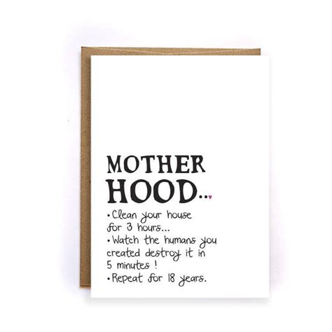Mothers Day From Daughter Funny Mothers Day Motherhood Card Mom Birthday Funny Mothers Day