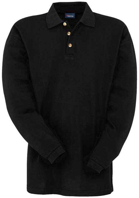 Unisex Polo Shirt Long Sleeve Black Ptsi724024bk Perkal
