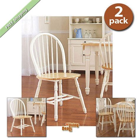 Gather around the table with comfortable dining room chairs. 2Pc Farmhouse Dining Room Chairs Set of 2 Kitchen Wood Windsor Chair White & Oak | Farmhouse ...