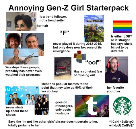 Annoying Gen Z Starter Pack Rstarterpacks