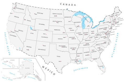 United States Map Labeled North America Physical Map Freeworldmaps