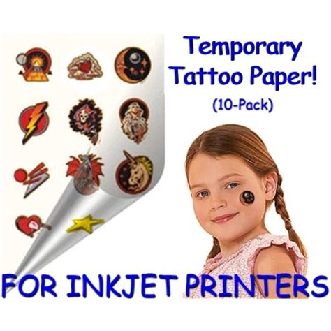 Tattoo Paper 10 Pack For Inkjet Temporary Tattoo See This Great