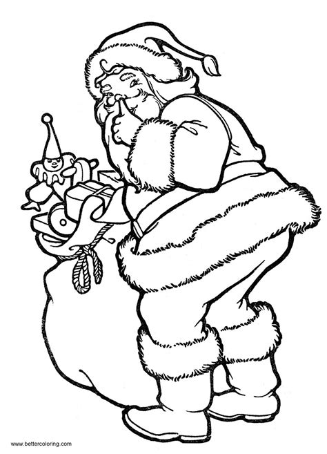 christmas coloring pages cute santa  toys  printable coloring pages