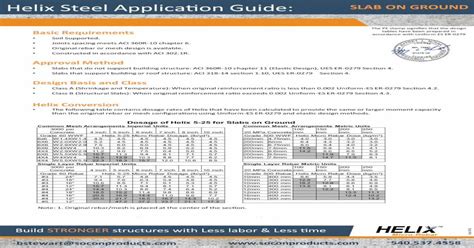 Helix Steel Application Guide Slabongrade1 Pdf