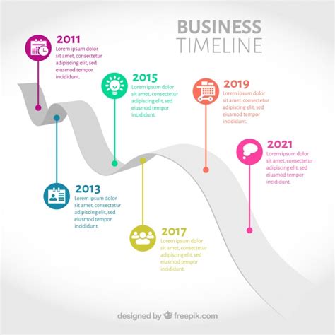 Download Colorful Business Timeline With Flat Design For Free