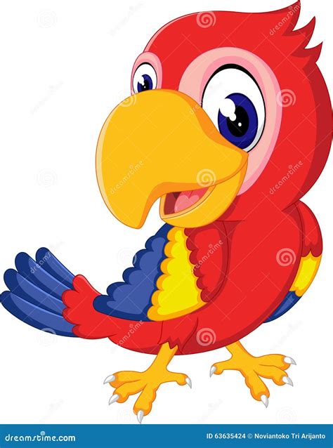 Cute Parrot Cartoon Stock Vector Illustration Of Claw 63635424