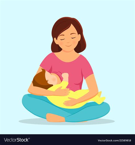 Mother Breastfeeding Baby Royalty Free Vector Image
