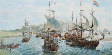 Dutch Fleet During The Anglo Dutch War Мореплавание Парусники Картины