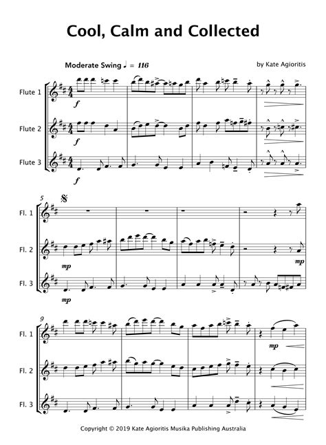 Cool Calm And Collected Flute Trio Sheet Music Marketplace