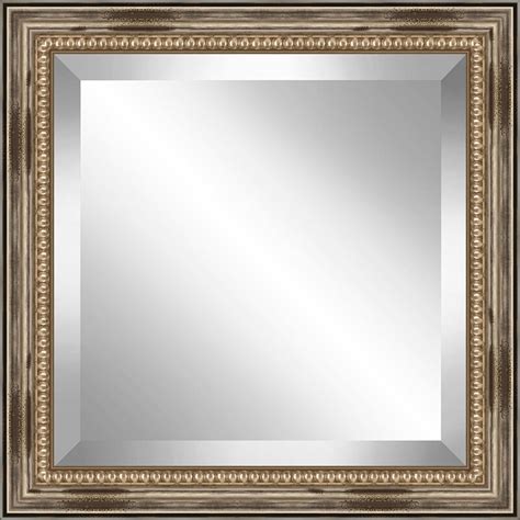Ashton Wall Décor Llc Square Distressed Antique Beaded Framed Beveled Plate Glass Mirror