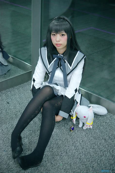 Akemi Homura Black Legwear Blouse Cosplay Hairband Hiiragi Haruka