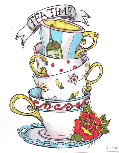 Drawn Alice In Wonderland Teacup 844 Alice In Wonderland