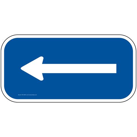 Arrow White On Blue Sign Pke 20895 Directional