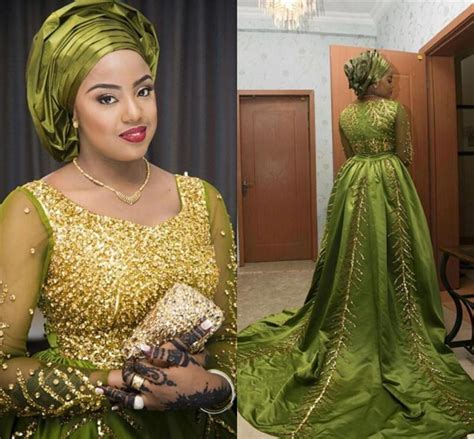 Luxury Gold Beades Aso Ebi Style Evening Dresses 2016 With Long Sleeves