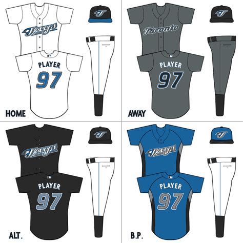 The blue jays' inaugural uniforms featured a royal blue cap with a white front, pullover jerseys, and sansabelt pants. My Toronto Blue Jays uniform concept. - Concepts - Chris ...