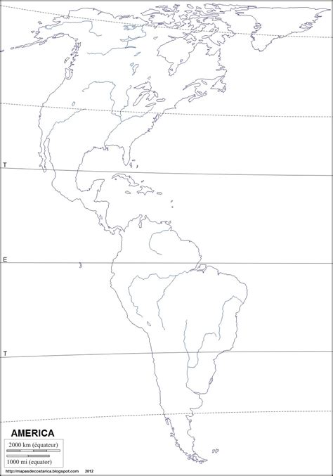 Mapa mudo de America, rios mas importantes