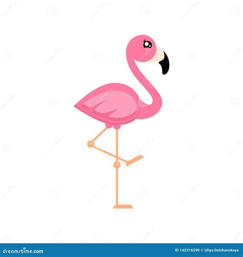 Cartoon Flamingo Girl Vector Stock Vector Illustration Of Element