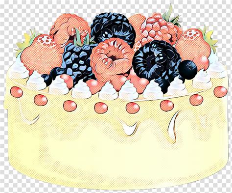 Cartoon Birthday Cake Pop Art Retro Vintage Buttercream Cake