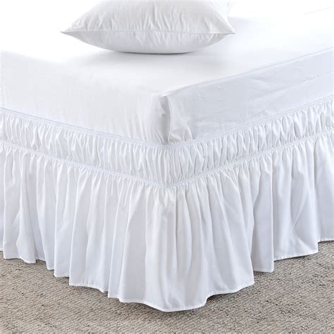 Meila Bed Skirt Three Fabric Sides Elastic Wrap Around Dust Ruffled