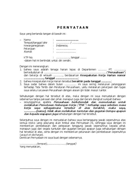 Detail Contoh Surat Pernyataan Perjanjian Pertanggungjawaban Koleksi