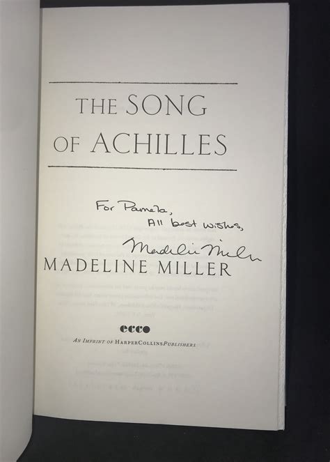The Song Of Achilles Signed First Edition By Madeline Miller Fine Hardcover St