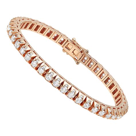 Luxurman 14k Rose White Or Yellow Gold Diamond Tennis Bracelet For