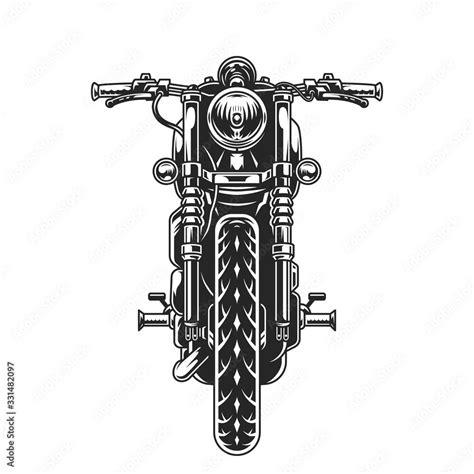 Classic Motorcycle Front View Concept Vector De Stock Motos Clasicas