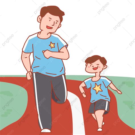 Ayah Dan Anak Berlari Lari Ayah Putra Png Transparan Clipart Dan