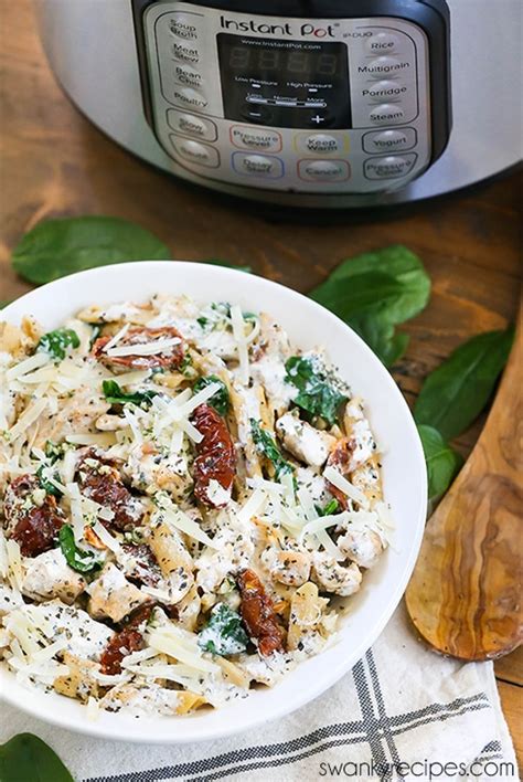Can you say, easy meal prep? Instant Pot Creamy Tuscan Chicken Pasta - Swanky Recipes
