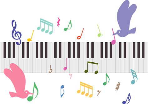 Musical Notes Birds And Piano Keybord Clipart Free Download
