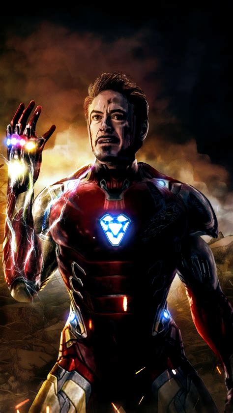 Iron Man Iron Infinity Gauntlet Avengers End Game Illustrazioni
