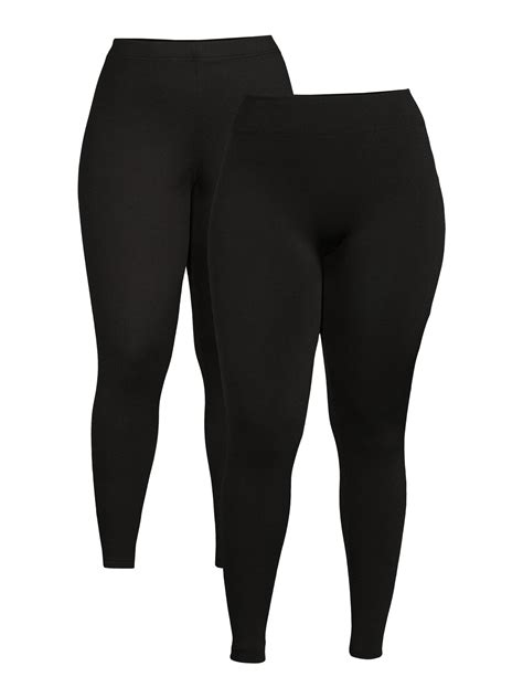 Buy Terra And Sky Womens Plus Size Brushed Leggings 2 Pack Online At
