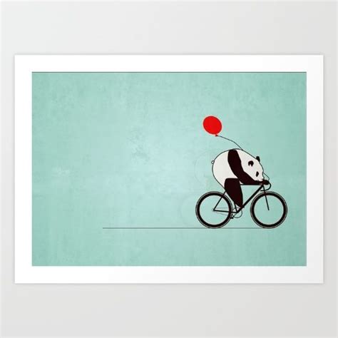 Panda On A Bicycle Art Print By Alexander Wansuk Ohlsson Bicycle Art