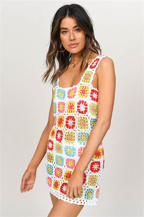 Jolie Crochet Bodycon Dress in Multi - $148 | Tobi US
