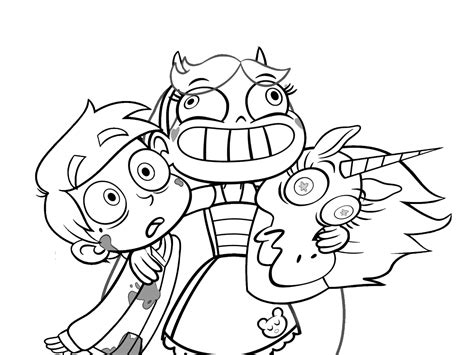 The forces of evil coloring pages for both girls and boys who love this animated series , enjoy it. Смешная раскраска Стар против сил зла - Раскраски Стар ...