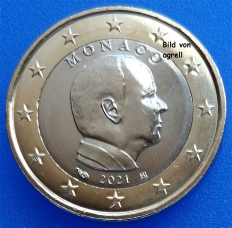 1 Euro Münze Monaco 2021 Stempelglanz Stgl Euromuenzen Agrelleu
